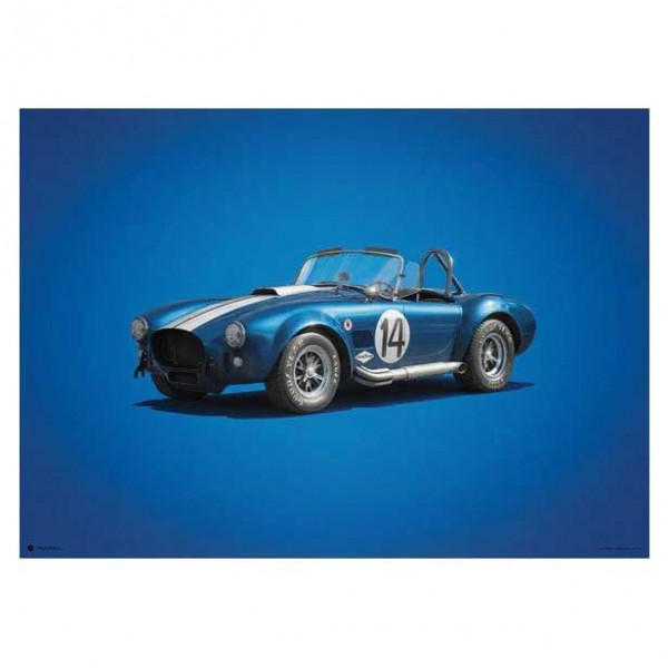 Poster Shelby-Ford AC Cobra Mk III - Blue -  1965 - Colors of Speed